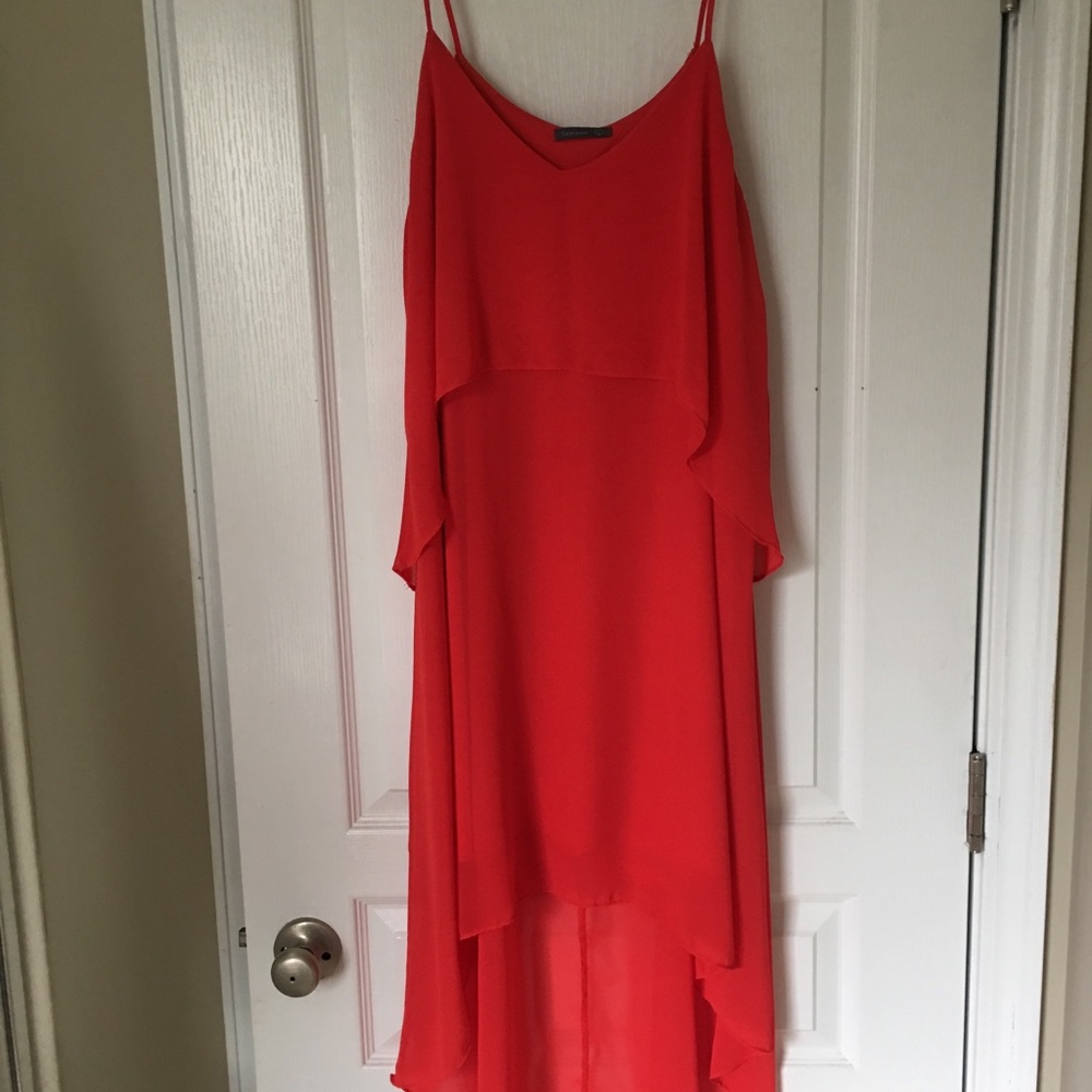 Soprano Red dress flowy spaghetti strap Large